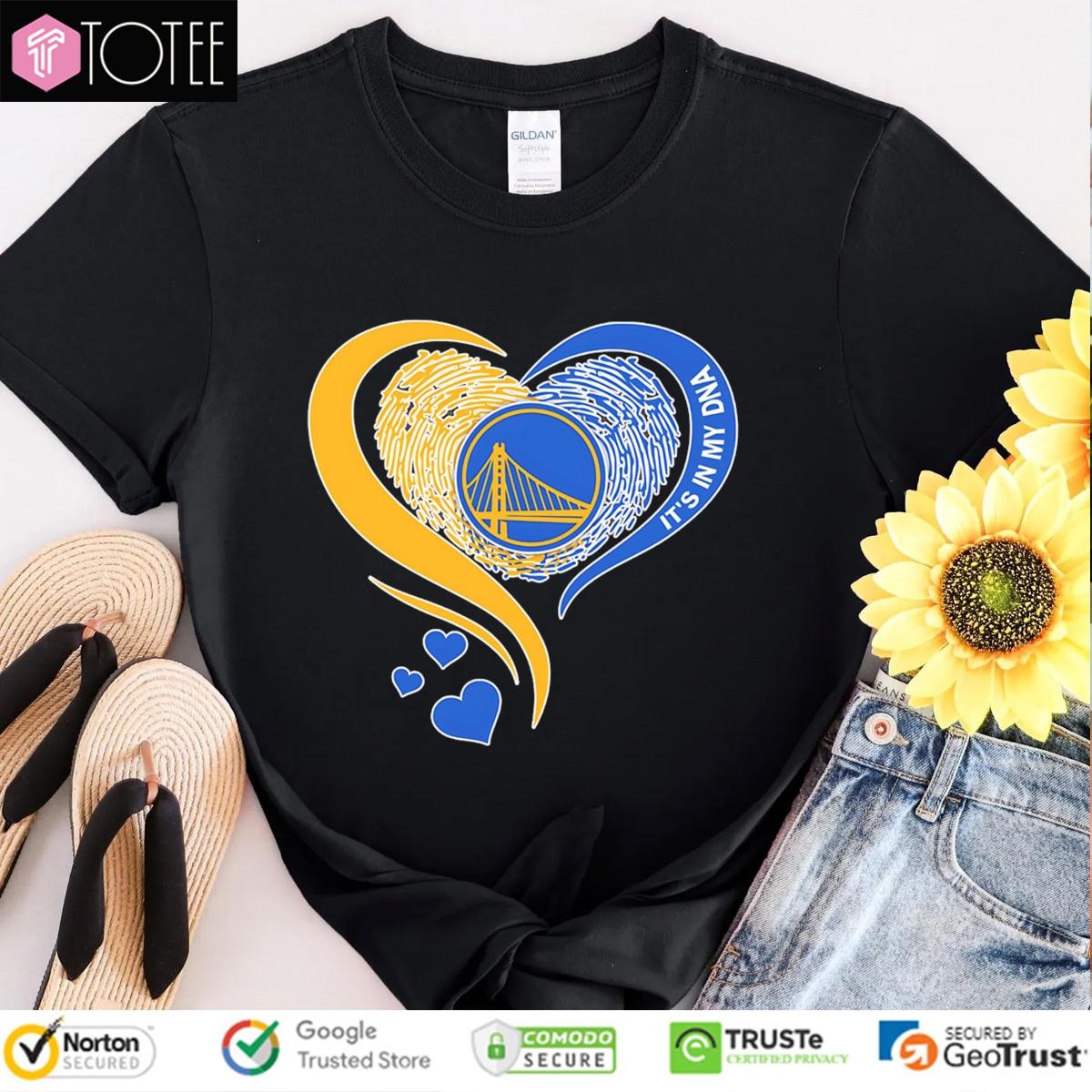 Its In My Dna Golden State Warriors Nba Basketball Heart T-shirt