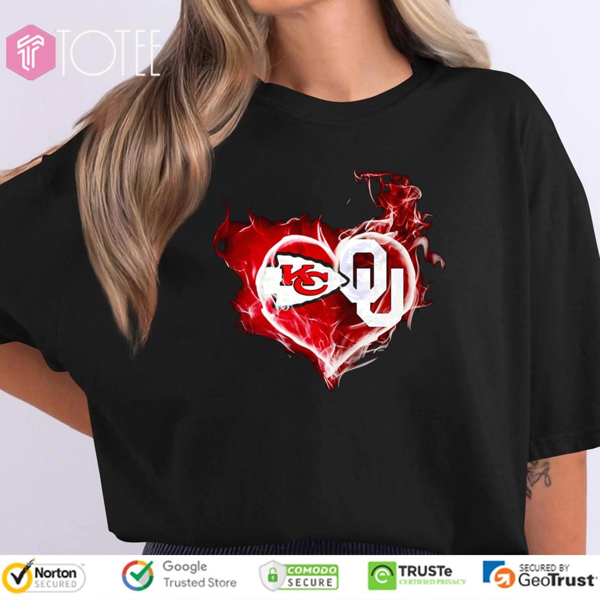 Smoke Heart Kansas City Chiefs Oklahoma Sooners T-shirt