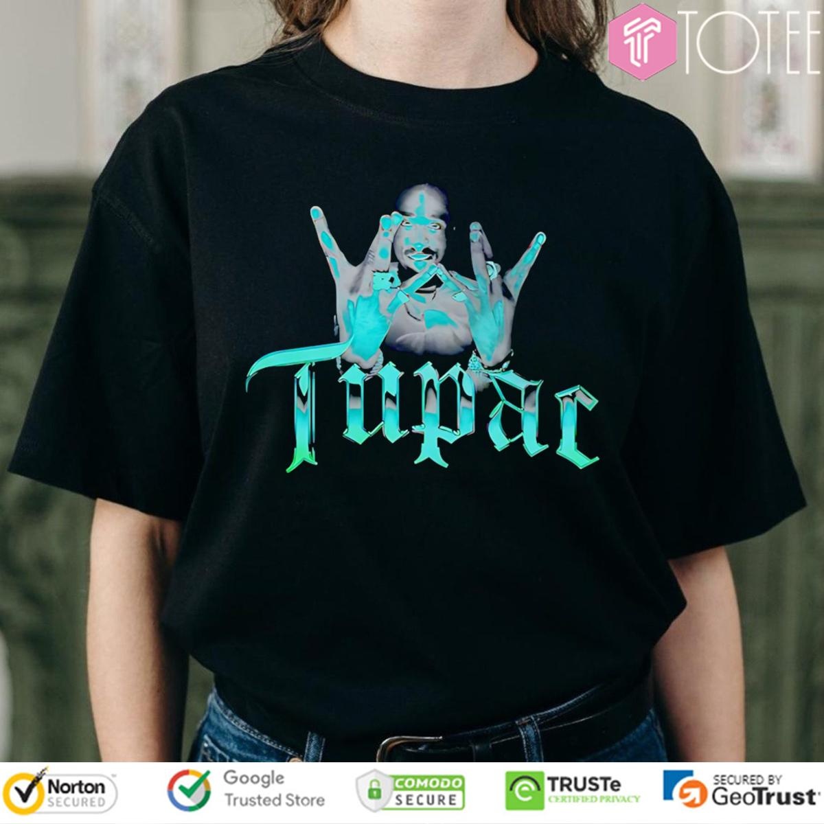 Shakur Tupac Westside West Coast Rap Hip Hop Hand Sign T-shirt