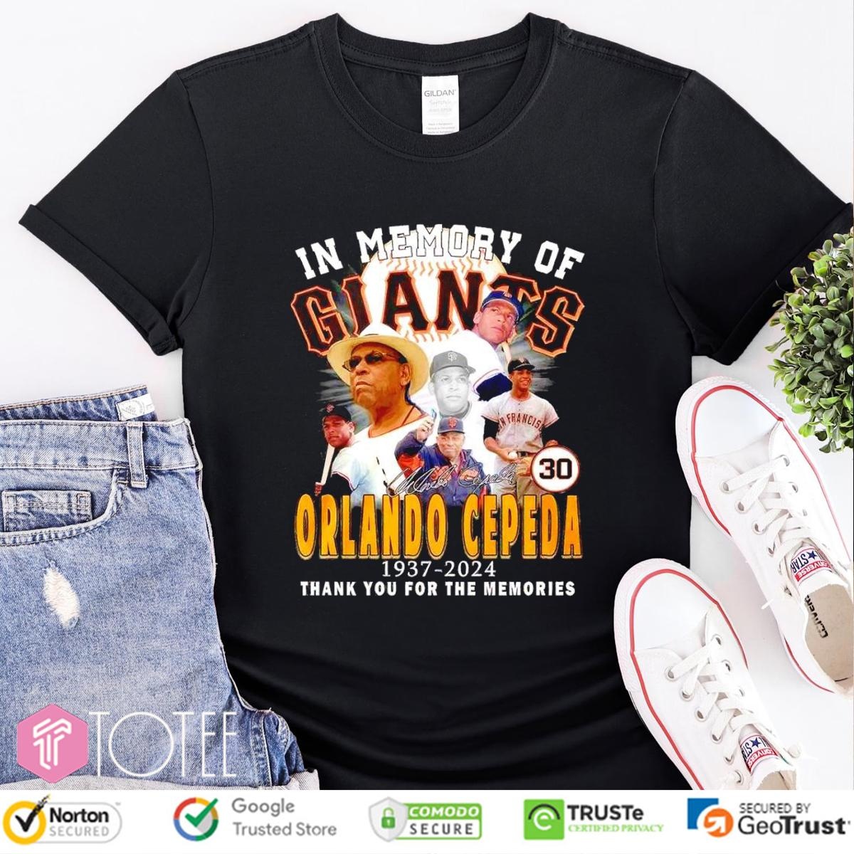 In Memory Of San Francisco Giants Orlando Cepeda 1937-2024 Signature T-shirt