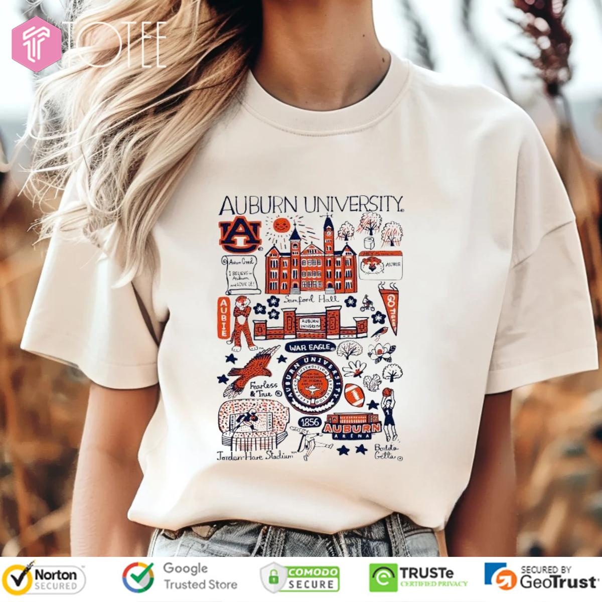 Auburn University Tigers Art Illustration T-shirt