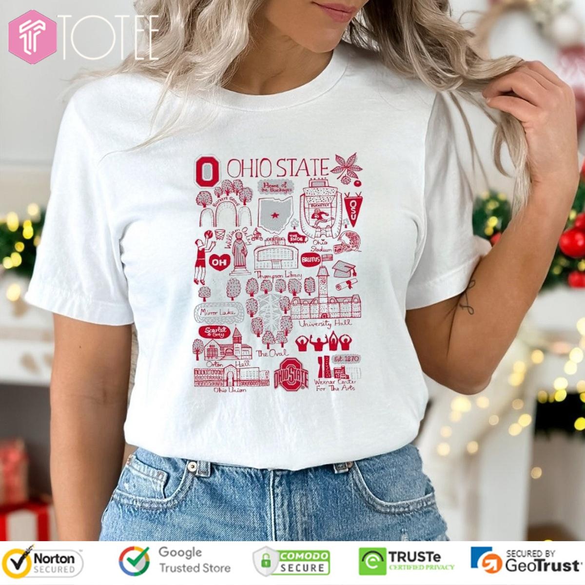 Ohio State University Buckeyes Art Illustration T-shirt