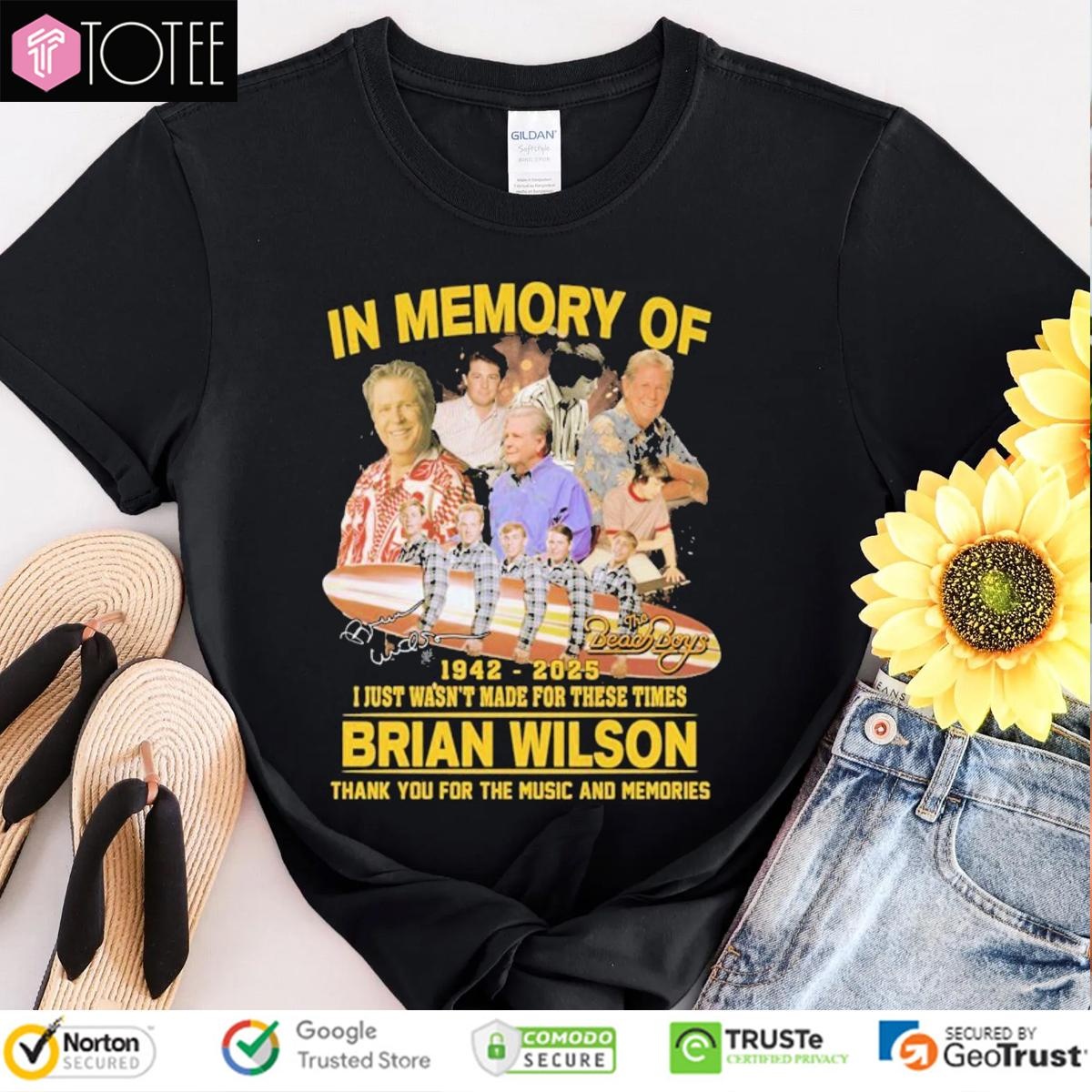 The Beach Boys In Memory Of Brian Wilson 1942 2025 I Just Wasnt For These Times T-shirt