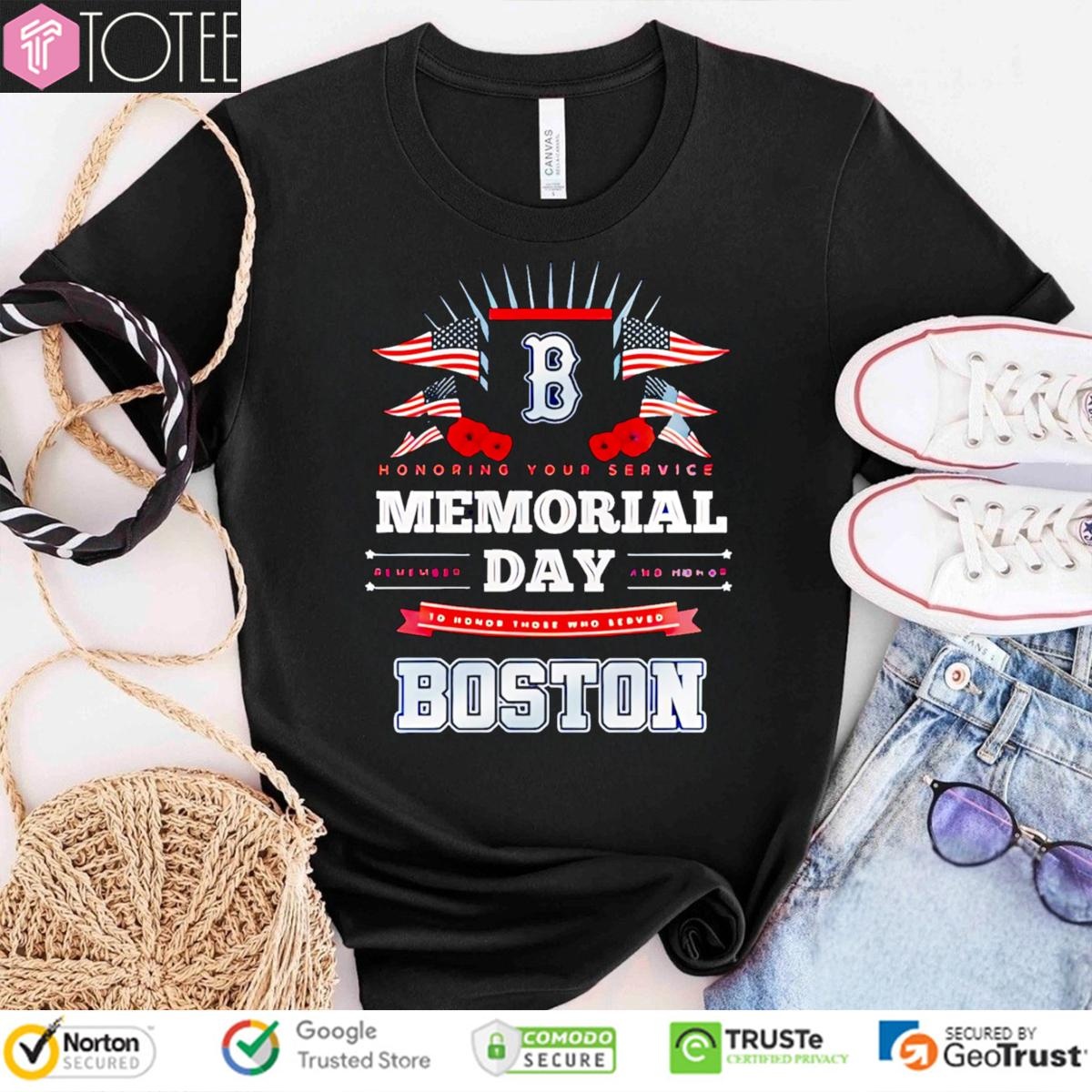 Honoring Your Service Memorial Day Boston Red Sox Baseball T-shirt