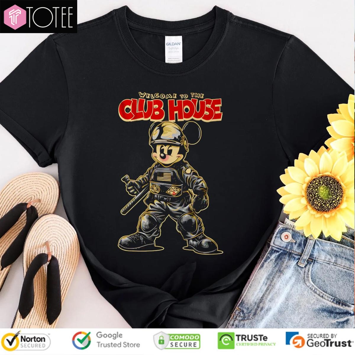 Military Mickey Mouse Welcome To The Club House T-shirt
