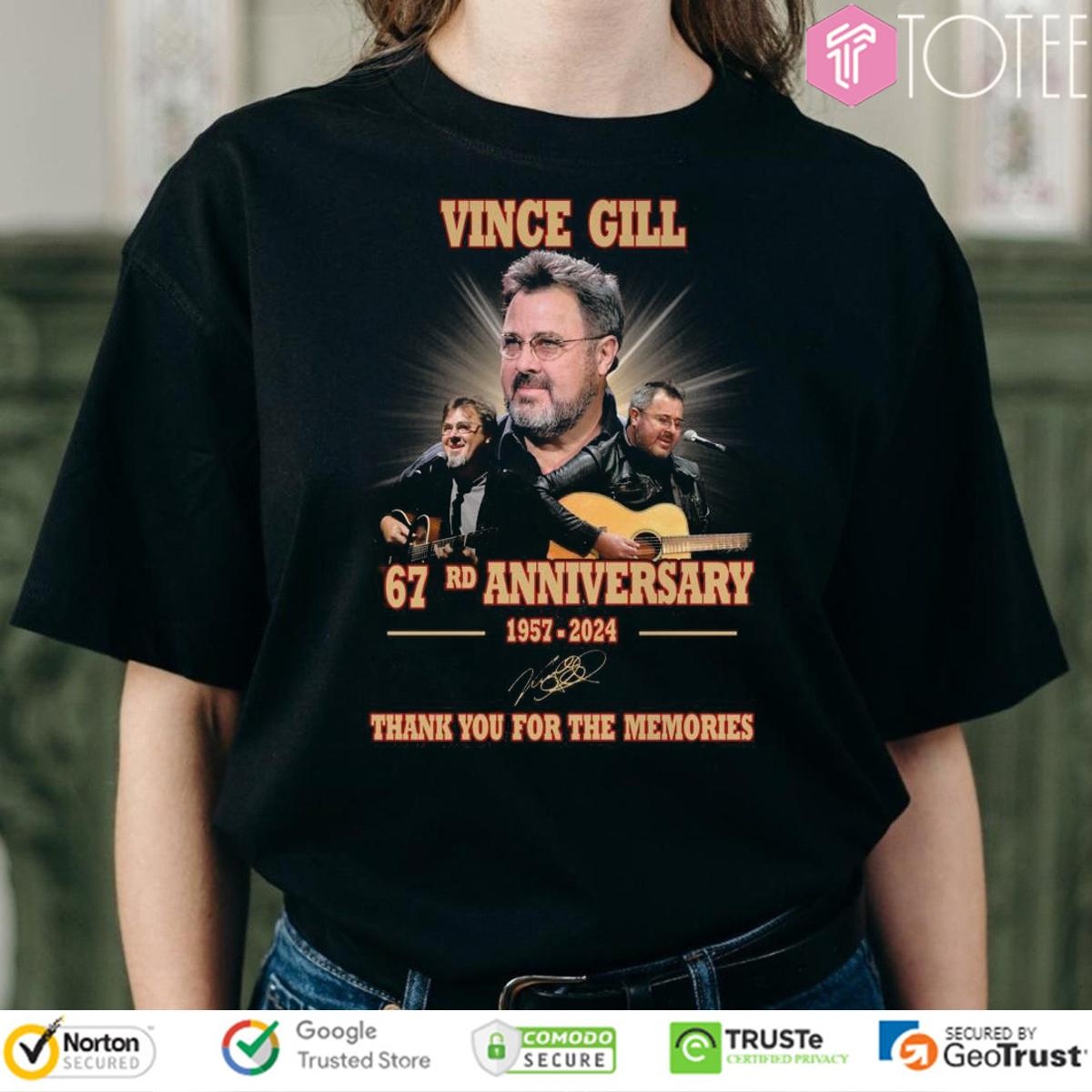 67Rd Anniversary 1957-2024 Vince Gill Signature T-shirt