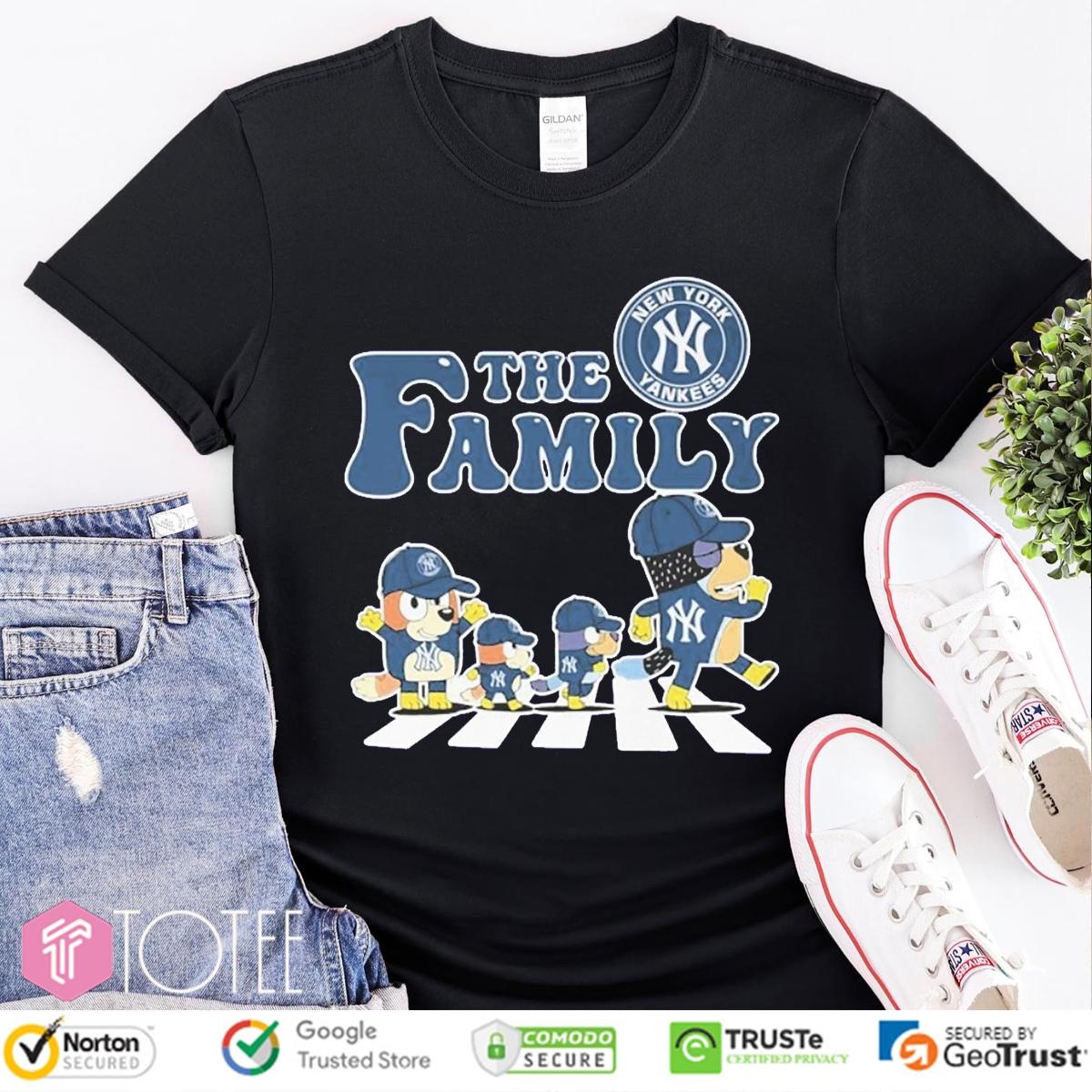 The Bluey Family New York Yankees Baseball Abbey Road T-shirt