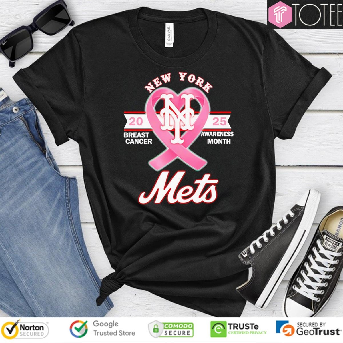 2025 Breast Cancer Awareness Month New York Mets Baseball T-shirt