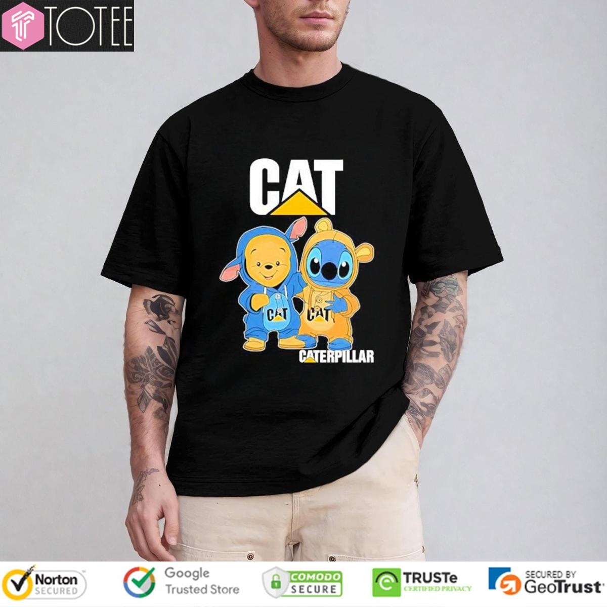 Pooh And Stitch Cat Caterpillar T-shirt