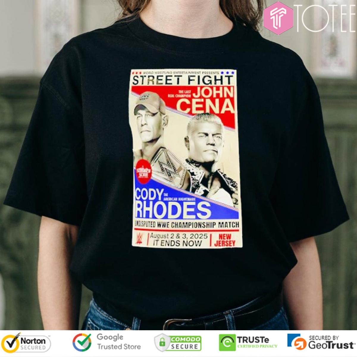 Cody Rhodes Vs John Cena Undisputed Wwe Championship Match Summerslam 2025 T-shirt